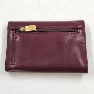 Rolfs Women’s Genuine Brown Leather Tri-Fold Wallet Organizer Vintage Classic